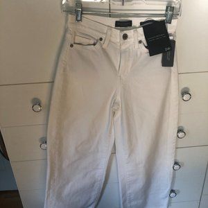Banana Republic white cropped wide leg jeans waist size 24/petite